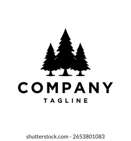 Minimalist tree logo vector art on white background
