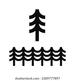 Minimalist tree in monoline vector.