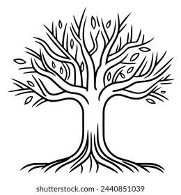 Minimalist tree roots icon in sleek vector format.