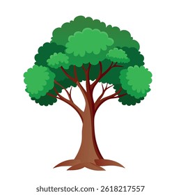 Minimalist Tree with White Background – Line Art Illustration
