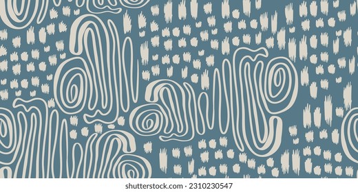 Patrón abstracto de moda minimalista sin fisuras. Ilustraciones en blanco y negro de arte de línea. Plantilla vectorial moderna para el diseño.

