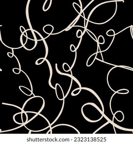 Patrón abstracto de moda minimalista sin fisuras. Ilustraciones en blanco y negro de arte de línea. Plantilla vectorial moderna para el diseño.
