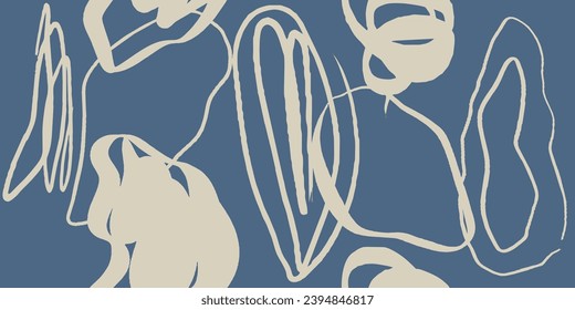 Minimalist trendy artistic line art pattern. Modern vector template for design.
