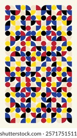 minimalist trendy Bauhaus pattern backgrounds op-art, retro styled pattern, traditional concept decoration