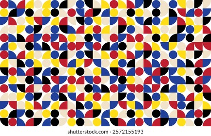 Minimalist trendy Bauhaus pattern backgrounds op-art, retro styled pattern