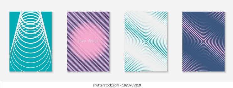 Minimalist trendy cover. Blue and purple. Color banner, invitation, page, report layout. Minimalist trendy cover with line geometric elements and shapes.