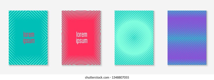 Minimalist trendy cover. Creative book, booklet, notebook, annual report concept. Red and green. Minimalist trendy cover with line geometric elements and shapes.