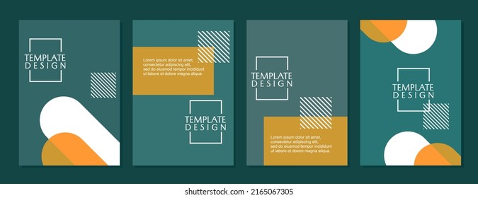 minimalist and trendy cover design set. blue geometric background. design for business report, book cover, presentation
