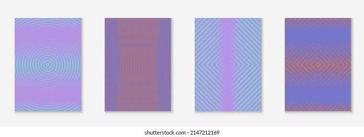 Minimalist trendy cover. Simple presentation, placard, notebook, annual report concept. Orange and purple. Minimalist trendy cover with line geometric elements and shapes.