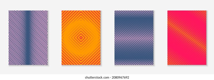Minimalist trendy cover. Texture mobile screen, folder, report, placard layout. Orange and pink. Minimalist trendy cover with line geometric elements and shapes.