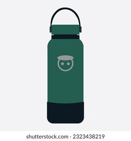 Minimalist and trendy green drink bottle. A suitable bottle for outdoor activities such as camping, traveling, campus and school activities