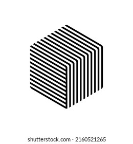 Minimalist trendy hexagon shape in linear style.  Simple creative geometric signs. Stylish vector logo emblem.