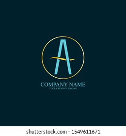 Minimalist and trendy logo, initial of A, luxury design for beauty brand