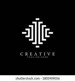 Minimalist Trendy Shapes. Stylish universal geometric White Vector Logo Emblems