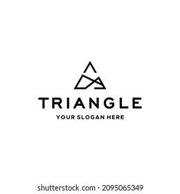 Minimalist TRIANGLE line art abstract logo design 