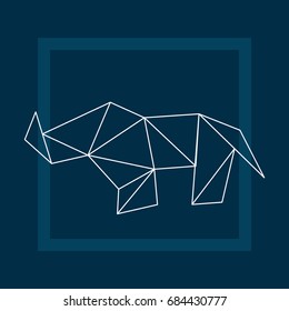 Minimalist triangle rhino vector