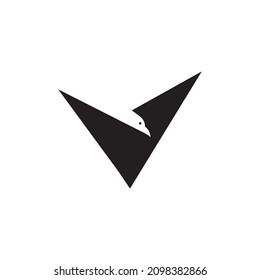 minimalist triangle shape bird modern logo design vector graphic symbol icon sign illustration creative idea