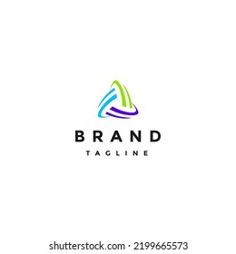 Minimalist Triangle Stripes Logo Design