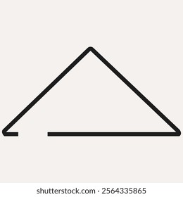 Minimalist triangular hanger illustration, ideal for fashion, retail, and home organization projects. Perfect for design elements in clothing stores and wardrobe planning visuals