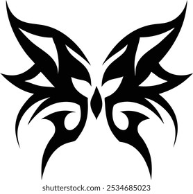 Minimalist Tribal Butterfly Tattoos  Silhouette Design Vector