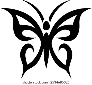 Minimalist Tribal Butterfly Tattoos  Silhouette Design Vector