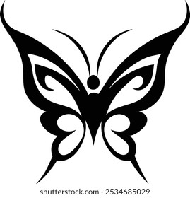 Minimalist Tribal Butterfly Tattoos  Silhouette Design Vector