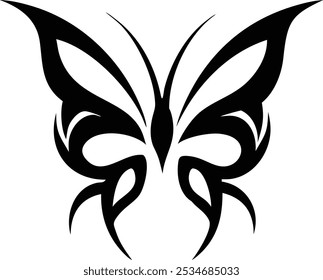 Minimalist Tribal Butterfly Tattoos  Silhouette Design Vector