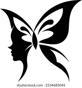 Minimalist Tribal Butterfly Tattoos  Silhouette Design Vector