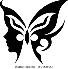 Minimalist Tribal Butterfly Tattoos  Silhouette Design Vector