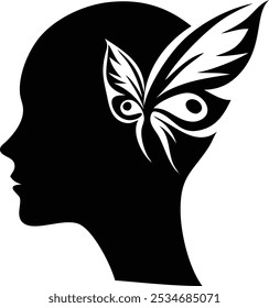 Minimalist Tribal Butterfly Tattoos  Silhouette Design Vector