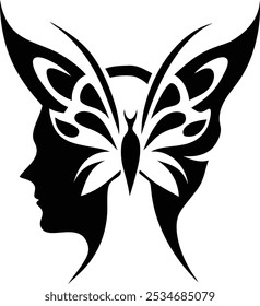 Minimalist Tribal Butterfly Tattoos  Silhouette Design Vector