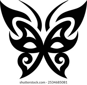 Minimalist Tribal Butterfly Tattoos  Silhouette Design Vector