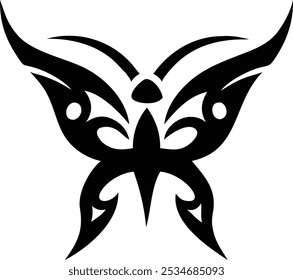 Minimalist Tribal Butterfly Tattoos  Silhouette Design Vector