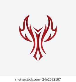 Minimalist Tribal Flame Logo Vector Illustration