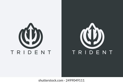 Minimalist trident logo. Modern abstract trident logo