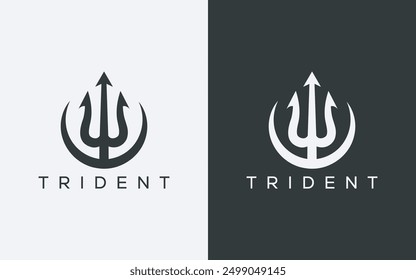 Minimalist trident logo. Modern abstract trident logo