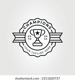 minimalistischer Trophäe-Champion mit Stern-Logo, Vektorgrafik-Design