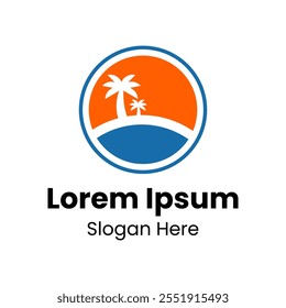 Minimalist Tropical Landscape Logo Design