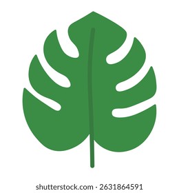 Minimalist Tropical Leaf Icon Flat Green Botanical Elements