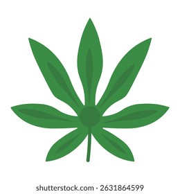 Minimalist Tropical Leaf Icon Flat Green Botanical Elements