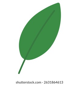 Minimalista Tropical Leaf Icon Flat Green Elementos botánicos