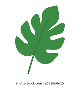 Minimalist Tropical Leaf Icon Flat Green Botanical Elements