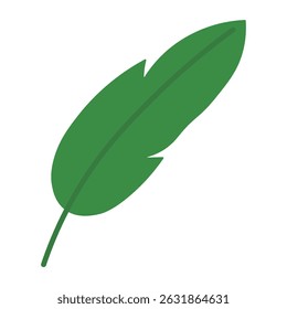 Minimalista Tropical Leaf Icon Flat Green Elementos botánicos