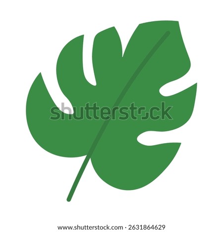 Minimalist Tropical Leaf Icon Flat Green Botanical Elements