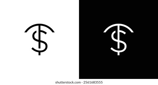 Minimalist TS Monogram Design with Stylish Typography Design on High Contrast Background