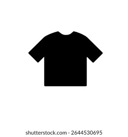 Forma minimalista cheia de camiseta. Simples e limpo Simples e limpo Design de ícone em preto. Para maquete de linha de roupas, design de moda, negócios de moda. Ilustração vetorial