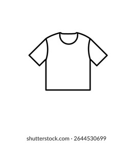 Minimalist t-shirt line art. Simple and clean outline. Icon design in monochrome colours. For mock up clothing line, fashion design, fashion business. Vector illustration
