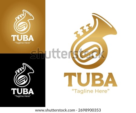 A minimalist tuba logo suitable for brass ensembles, orchestras, and recording studios seeking modern branding.