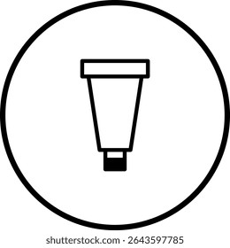 Minimalist Tube Icon Design in Black and White for Personal Care Products