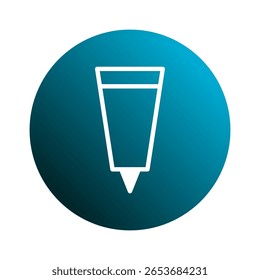 Minimalist tube icon within gradient blue circle perfect for product promotion and web design displaying essential cosmetics